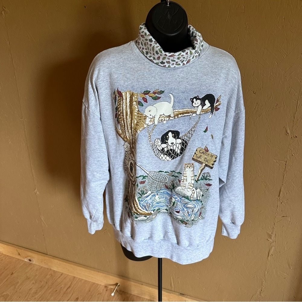 Vintage Basic Editions Built In Turtle Neck With … - image 1